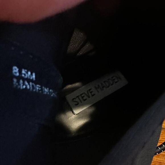 Black Steve Madden Black platform wedge Sock boots - Picture 5 of 6